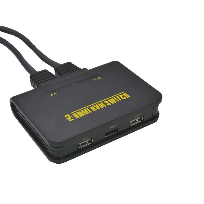 2 Port USB HDMI KVM Switcher selector USB2.0 HDMI 1080P with mouse keyboard supported 2 in 1 out Switcher Hotkey switching