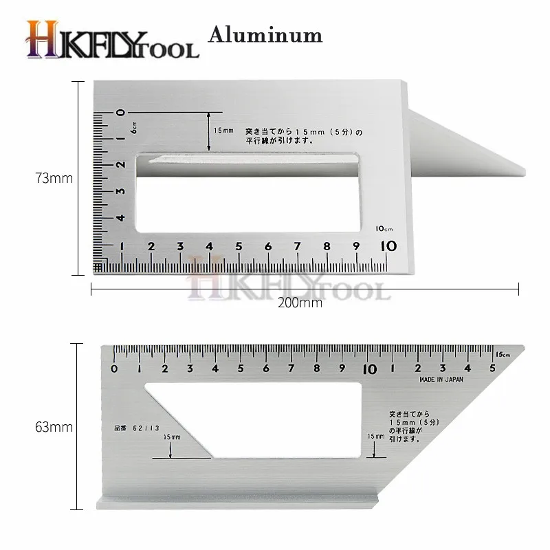 Алюминиевый сплав деревообрабатывающий Многофункциональный квадратный 45 градусов 90 многофункциональная угловая линейка угломер по линейке