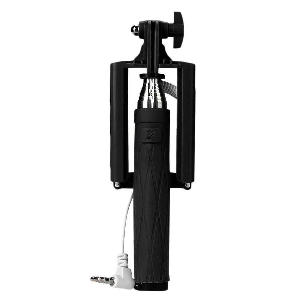 

Malloom 2019 Wired Selfie Stick Handheld Monopod Extendable Mini Stick Tripod Monopod Camera For Android IOS Mobile Phone Black