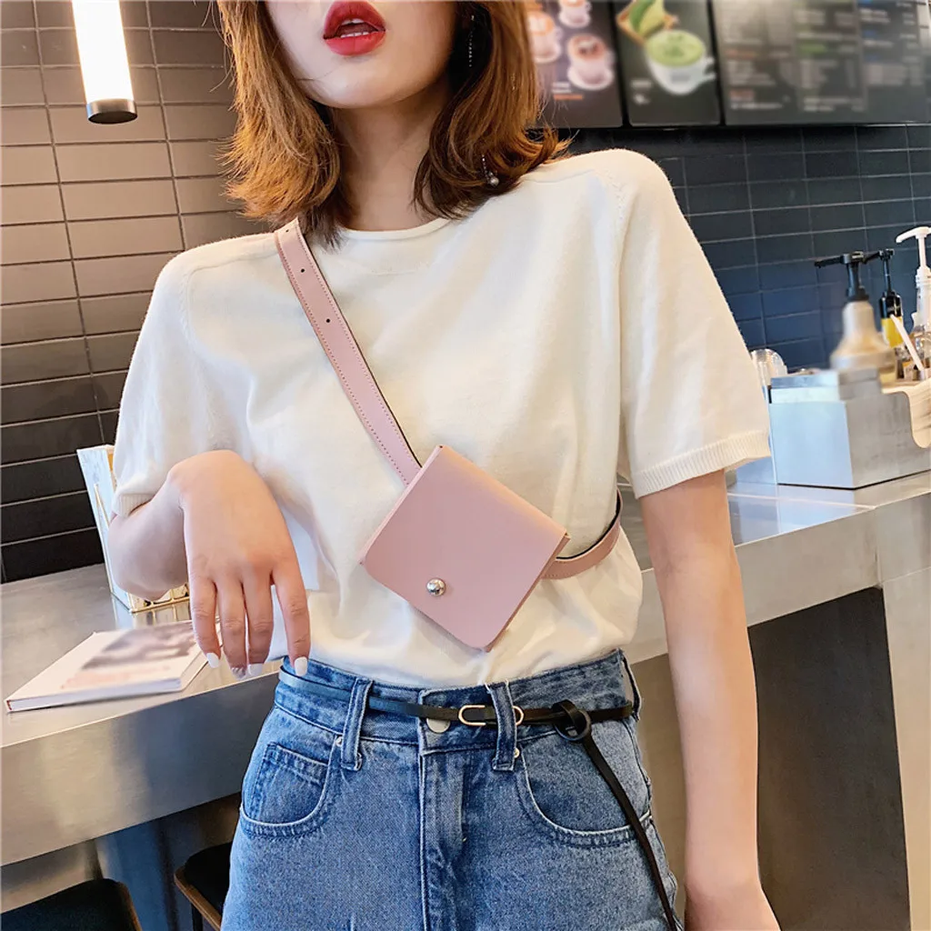 

Fashion Women Messenger Bag Fashion Women Outdoor Hasp Solid Color Fashion Cross Body Chest Bag Small Waist Bags Mini Bags #YY