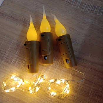 

Led Flame Candle Glass Bottle Cork Stopper Light String Led silver wire Fairy Christmas Garland Lights for Holiday Wedding decor