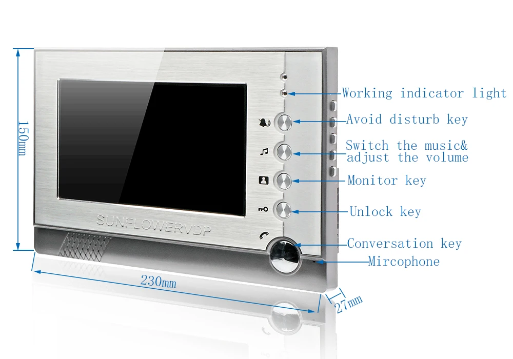 Домофон с магнитным дверным замком 7 "TFT монитор домофон ключ + 8 Гб Rfid/пароль разблокировка дверной телефон система IP55 водостойкий