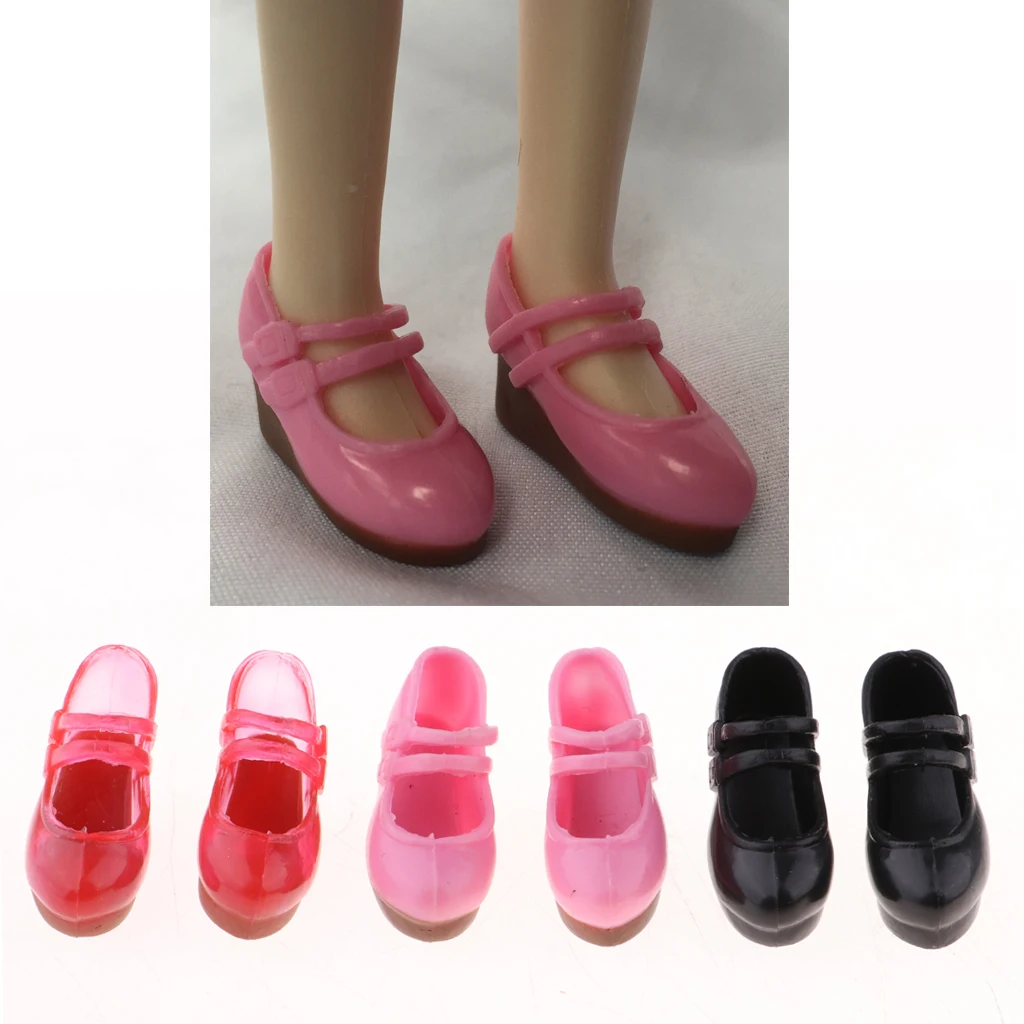 3 Pairs Plastic Single Shoes Slope Heels for 1/6 Azone Dolls Clothing Accessories Doll Single Shoes Clothing Accessories