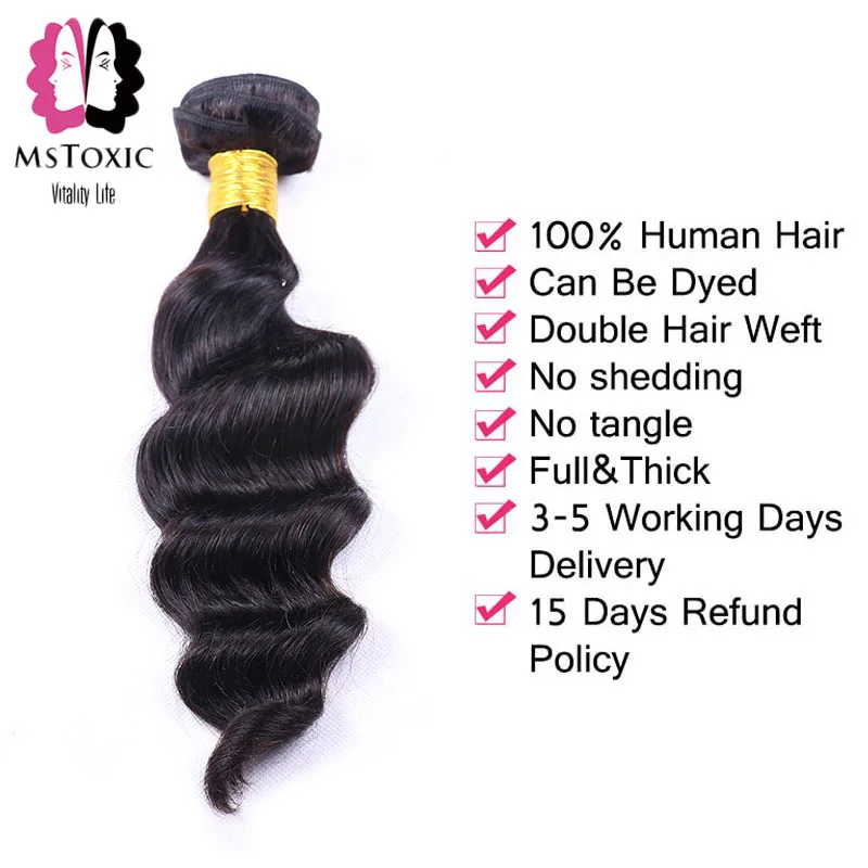 Mstoxic Loose Deep Wave 3 Bundles Non Remy Brazilian Hair Weave Bundles 100% Human Hair Bundles Natural Color 8-28inch Mstoxic Loose Deep Wave 3 Bundles Non Remy Brazilian Hair Weave Bundles 100% Human Hair Bundles Natural Color 8-28inch