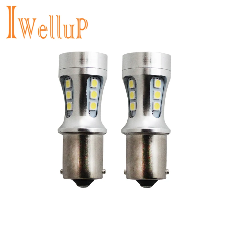 

2x 1156 LED BA15S P21W S25 18 led 3030 Chips 6000K White Brake Lights Reverse Lamp DRL Car Tail Bulb