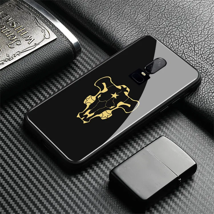 Черный бык логотип черный клевер Аниме роскошный One Plus 1 + 6T ТПУ мягкий силиконовый