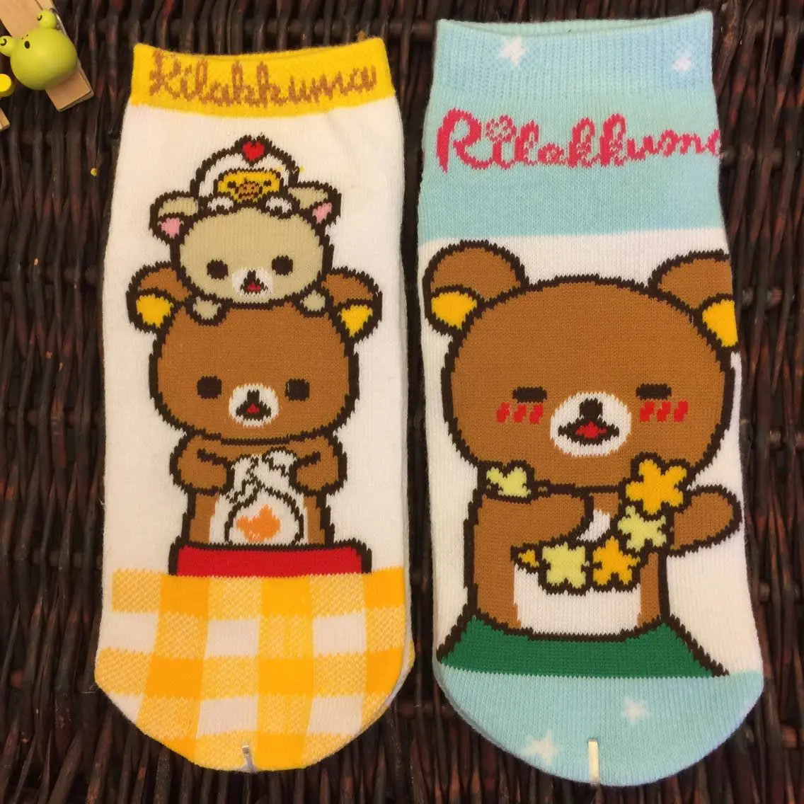 Мультяшные носки с принтом Rilakkuma korilakkuma Kiiroitori милые забавные новинки harajuku сельский ветер повседневные мягкие удобные весна-лето