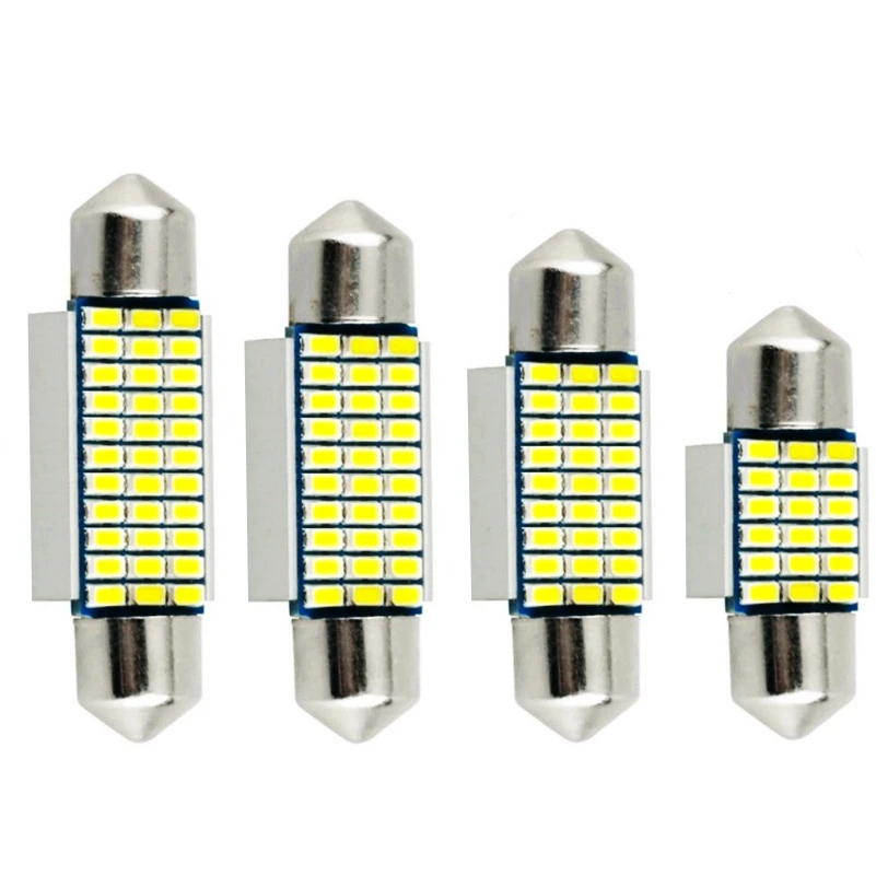 10 шт. 31 мм 36 39 41 C5W C10W 18 27 30 33 SMD 4014 светодиодная гирлянда CANBUS без ошибок лампа для