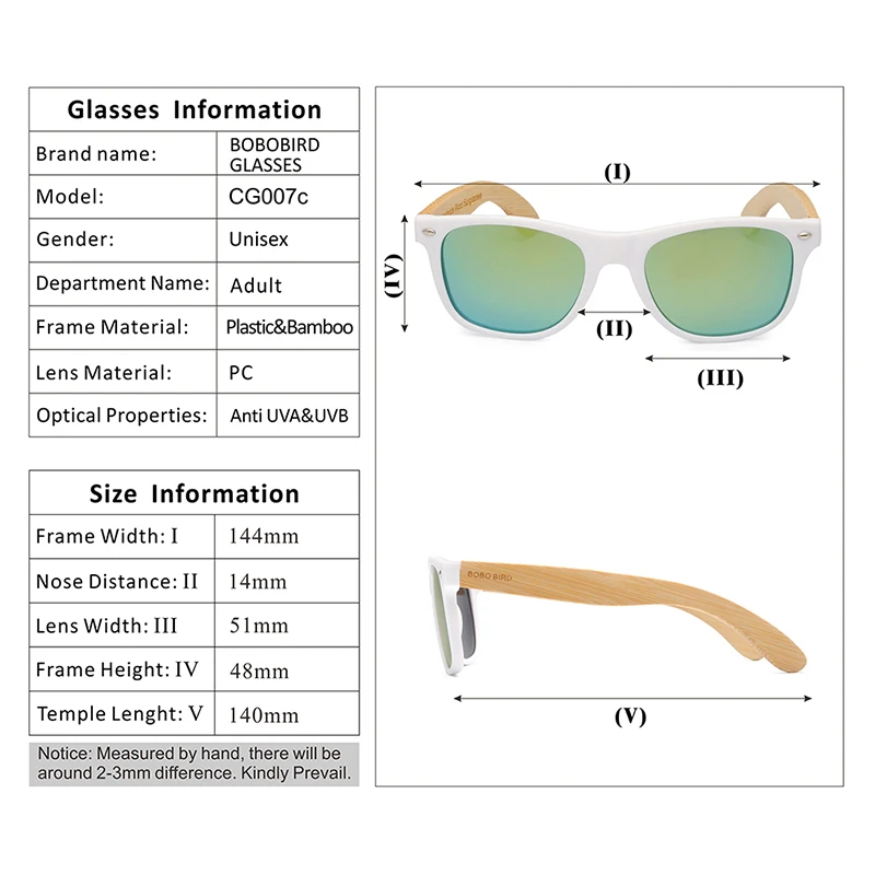 BOBO BIRD, женские солнцезащитные очки из бамбукового дерева, поляризационные, Белая Квадратная оправа, винтажные очки oculos de sol feminino C-CG007