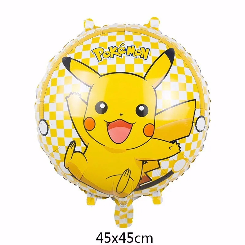 

KUWANLE 10pcs/lot 18inch Pokemon Foil Helium Balloons Inflatable Air Toys Cartoon Pikachu Balloon Birthday Party Decorations
