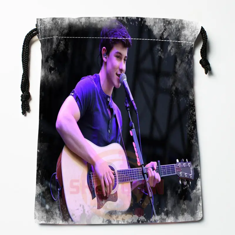 New Shawn Mendes printed storage bag 27x35cm Satin drawstring bags Compression Type Bags Customize your image