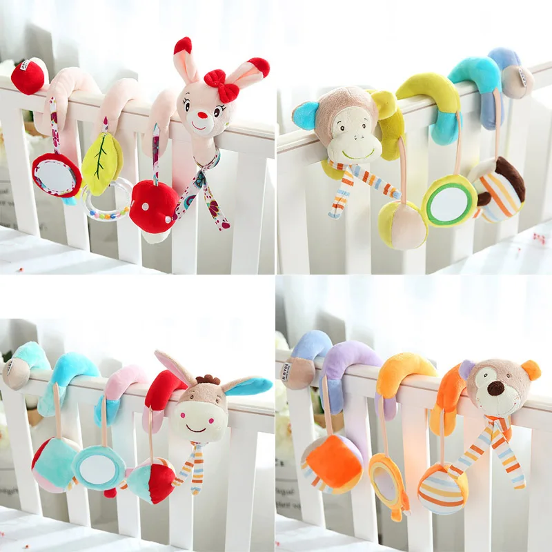 

Soft Baby Toys Crib Bed Spiral Stroller Playing Educational Toys Lathe Hanging Baby Rattles Mobile Para Bebe For Children