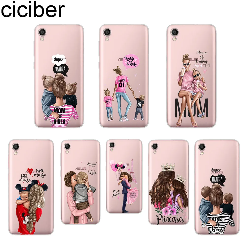 

ciciber Super Mom For ASUS ZenFone Live L1 V 3 GO Zoom S Cover Clear TPU For ZenFone MAX Pro Plus Lite L1 M1 Soft TPU Phone Case