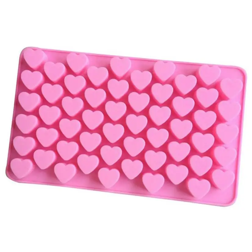 

55 Mini Cavity Silicone Cake Chocolate Candy Mould Heart Form Bake Tool DIY Home Use Pink Happy Sale ap522
