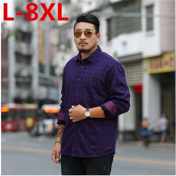 

2018 NEW plus size 8XL 7XL 6XL Fashion Brand Winter Shirt Men Warm Fleece Lined Velvet Shirts Male Bottoming Shirt Fast Shipping