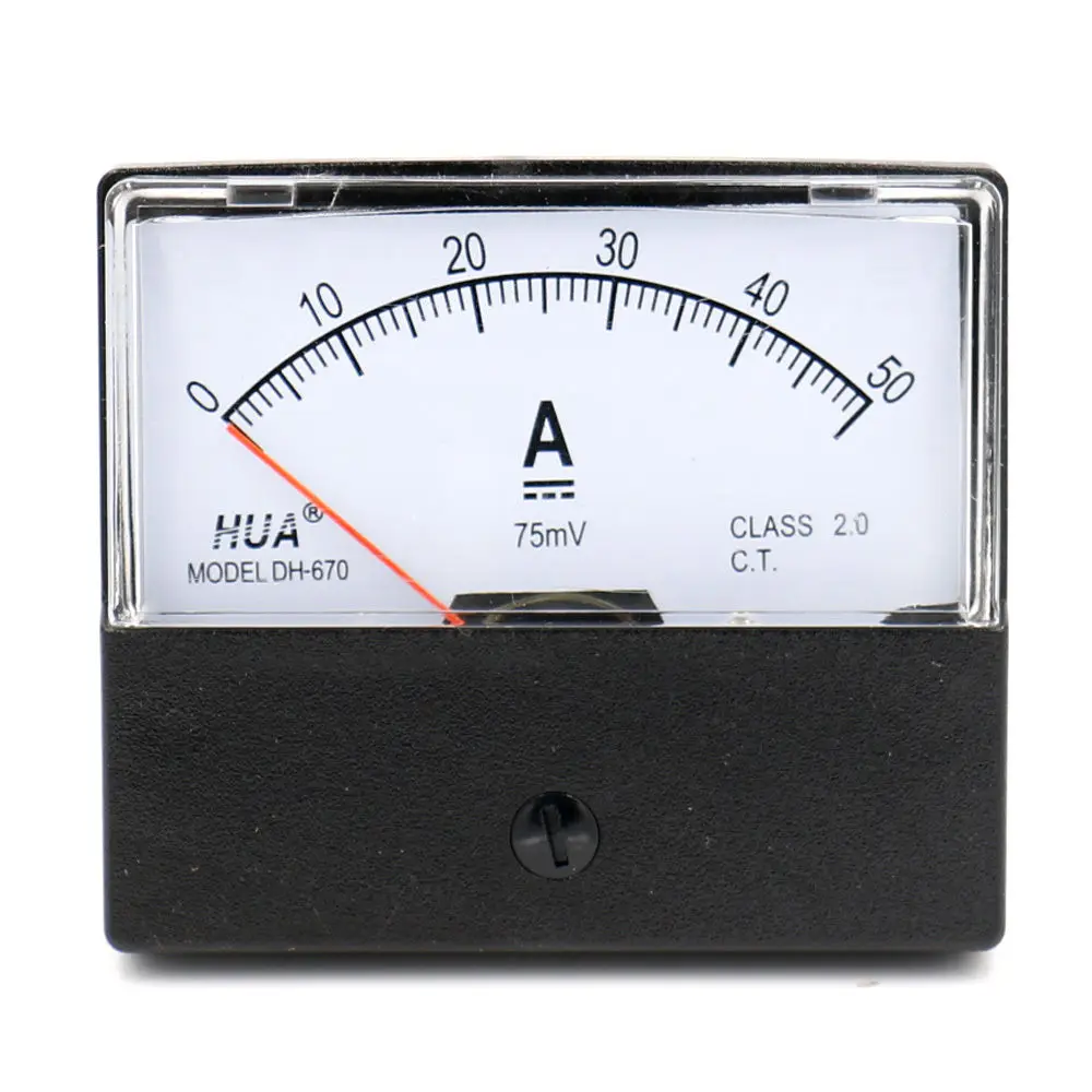 

DC Analog Panel Meter Ammeter Gauge DH-670 1A 2A 3A 5A 10A 15A 20A 30A 50A 75A