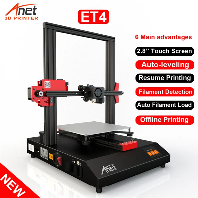 Special Price Anet ET4 2.8'' Touch DIY 3D FDM 3D Printer Auto Leveling & Loading Filament Detection Offline & Resume Printing 8G Micro SD USB