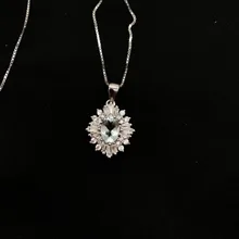 Небесно-голубое искусственное аквамариновое 925 пробы Серебряное винтажное ожерелье с подвеской для женщин хорошее ювелирное изделие