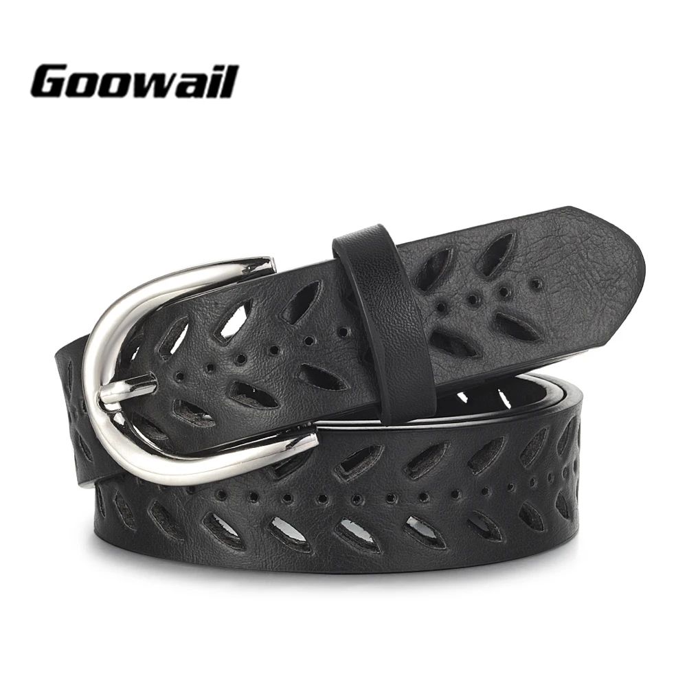 

Goowal 2018 High Quality Women Belts & Cummerbunds pu leather female waist strap pin buckle belts for women jean Accessories