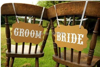 

Whole Sale 10 X Romantic BRIDE GROOM Banner Wedding Sign Hanging Garlands Wedding Party Deco Supply