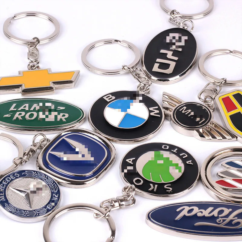 

12 Types Auto Keychain Stainless Steel Car Key Ring Simulation Car-styling Key Chain Keyring High-grade Keyfob Pendants for Gift