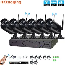 Plug and Play 6CH 1080P HD Беспроводной NVR Kit P2P 1080P внутренний наружный IR Ночное Видение безопасности 2.0MP IP Камера WI-FI CCTV Системы