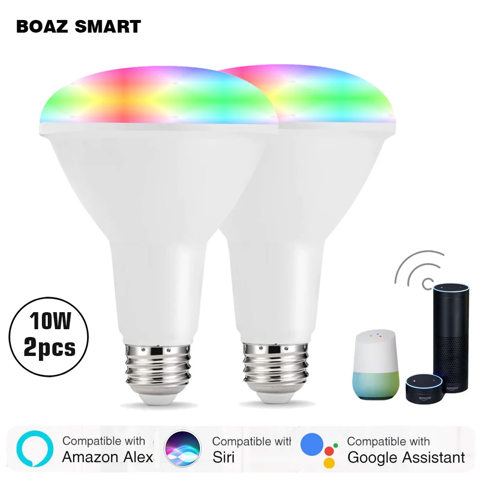 

Smart LED Bulbs Color Changing WiFi LED Light,BR30 lamp,Equivalent floodlight,Compatible with Amazon Alexa and Google home,2pcs