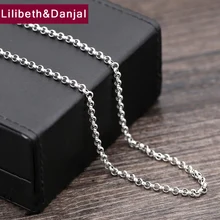 3 мм, 925 пробы, тайское серебро, винтажное ожерелье, мужской кулон дружбы, длинная жемчужная цепочка, ожерелье, женский подарок, хорошее ювелирное изделие N24