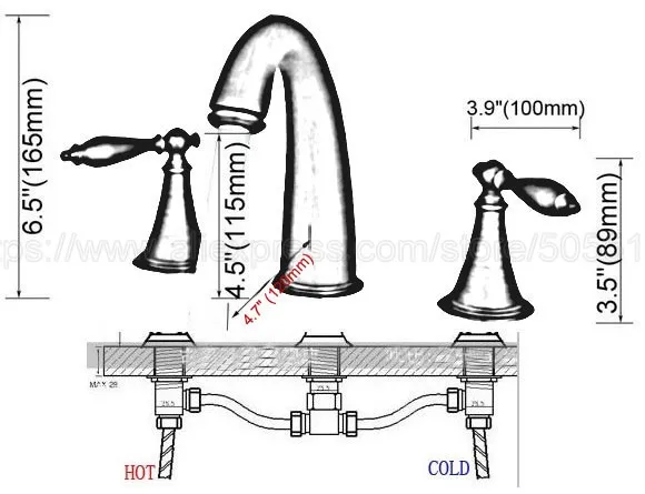 Bathroom Chrome faucet for hot and cold Mixer tap Sink faucet Double handle 3 hole bathroom basin faucet znf083