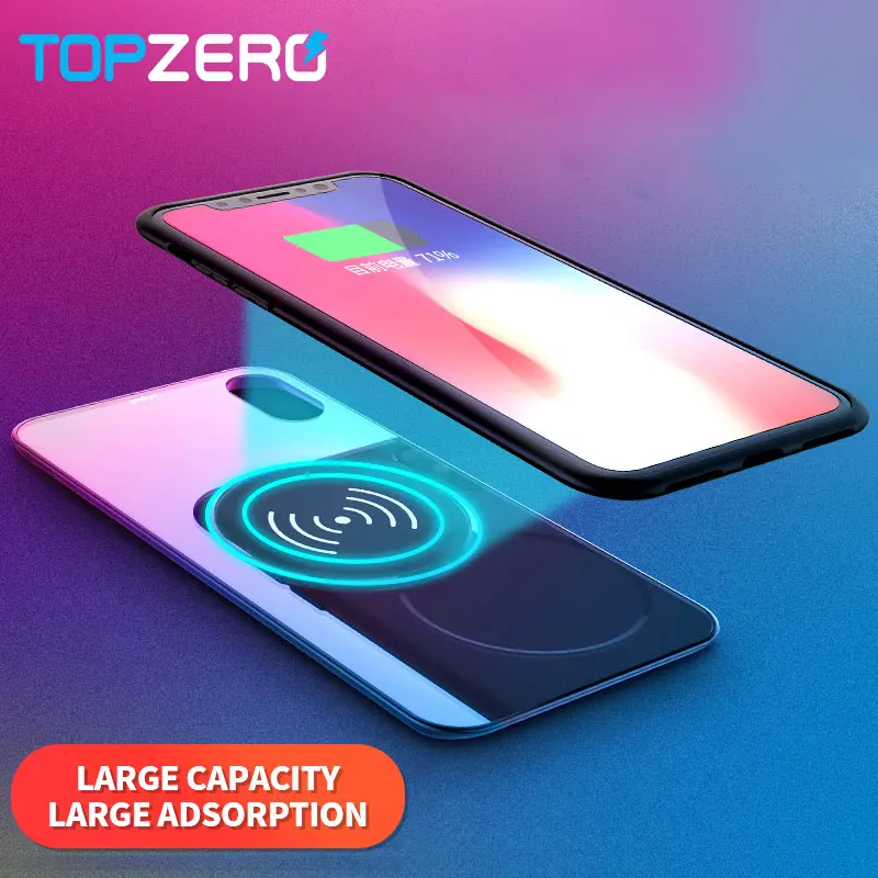 Kopen Magnetische Draadloos Opladen Case Voor iphone X 5000 mah Batterij Power Bank Telefoon Case voor iphone X Battery Charger case