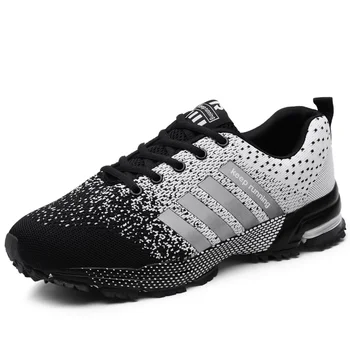 

GINITA Fashion Flyknit Sneakers for Men Casual Shoes Size 47 Light Mens Shoes Casual Trainers Sneakers Tenis Feminino Zapatos