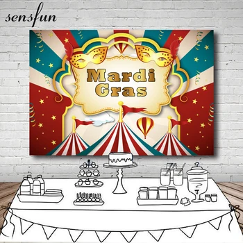 

Mardi Gras Carnival Party Backdrop For Photo Studio Masquerade Mask Ribbon Little Stars Photography Backgrounds 7x5ft Vinyl