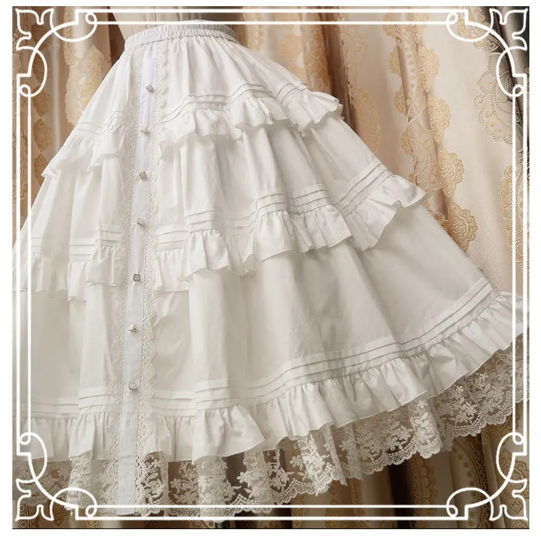 Зимние Ренессанс в винтажном стиле высокого качества кружевное бальное платье в стиле «Лолита»; кружевная юбка