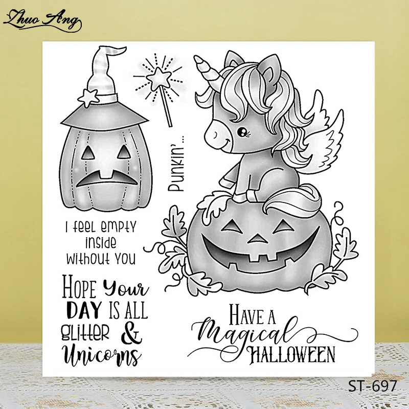 

Happy Halloween Transparent Silicone Stamp/Seal for DIY Scrapbooking/Photo Album Decorative Card Making Clear Stamps Supplies