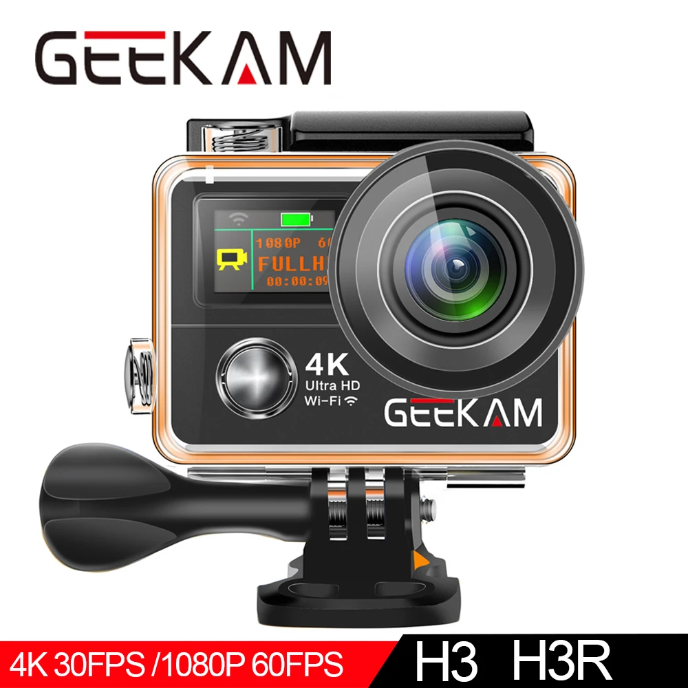 GEEKAM H3R/H3 Action Camera Ultra HD 4K/30fps 20MP WiFi 2.0" 170D Dual