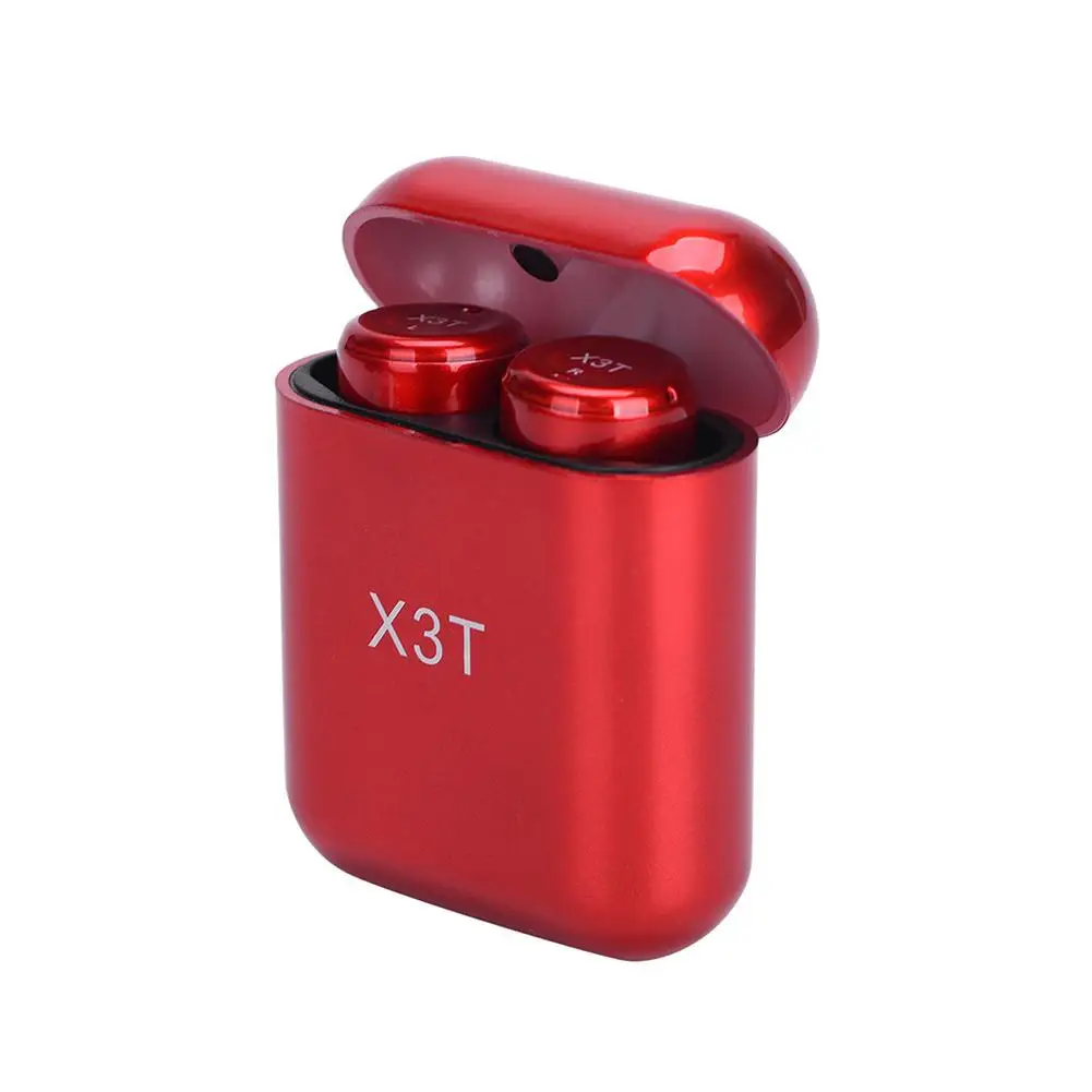 X3T все-touch Спортивные Bluetooth наушники tws Беспроводные Мини с зарядным отсеком в ухо наушники - Цвет: Красный