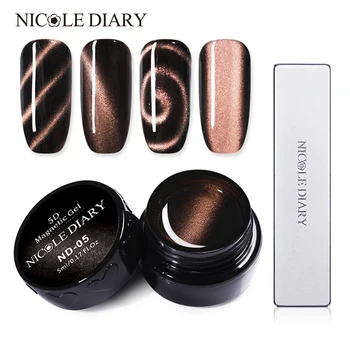 

NICOLE DIARY Magnet 9D Cat Eye Effect UV Gel Nail polish Chameleon Magnetic Gel Varnishes Soak Off Enamel UV Polish