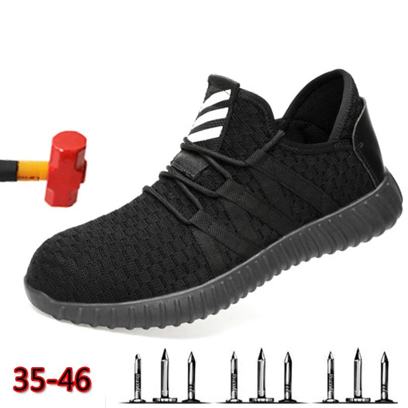 

2019 Men's Boots Safety Shoes Unbreakable Breathable Work Boots Steel Toe Medium Board Non-slip Flood Control Wilderness Men 46