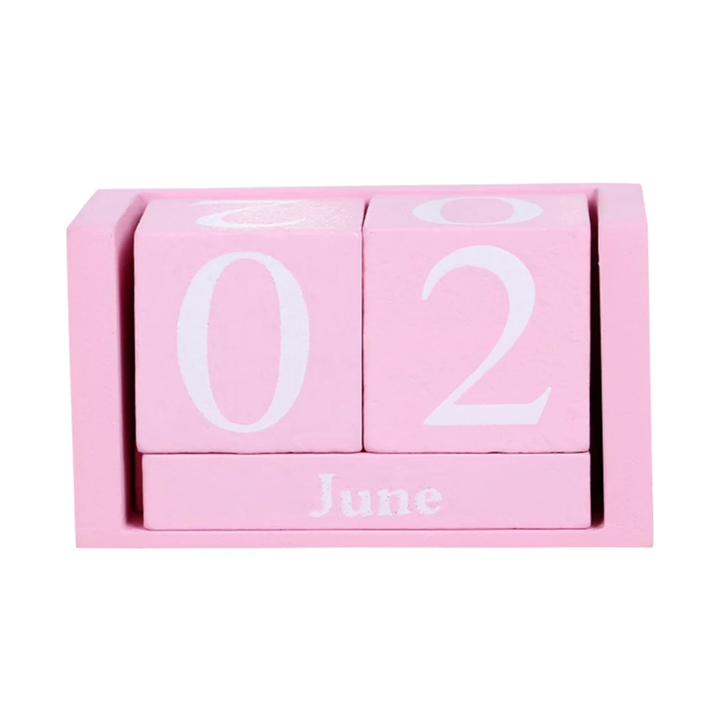 Модный винтажный деревянный вечный стол календарь блок планировщик постоянный Настольный органайзер DIY Agenda@ LS JY04 - Цвет: Розовый