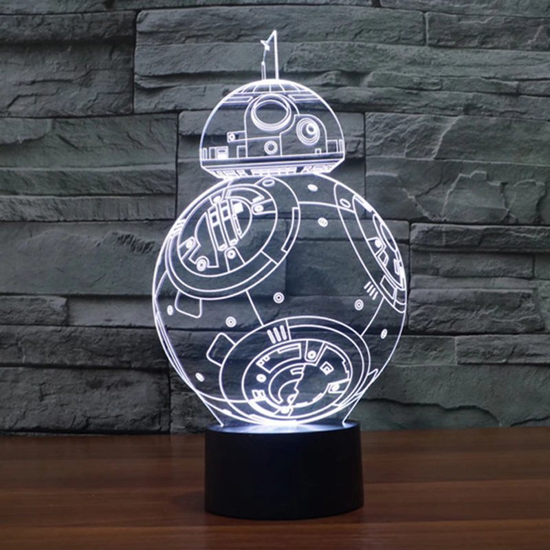 

Creative Gifts Star Wars Lamp 3D Night Light BB8 Robot USB Led Table Desk Lampara as Home Decor Bedroom Reading Nightlight