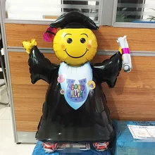 

1pc 72*103 Big size graduation foil balloons smiling doctor baloes for graduation ceremony supplies GOOD LUCK ballon for baby