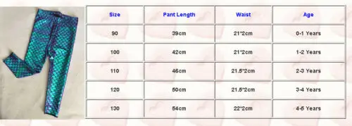 Kids Baby Girls Mermaid Sequin Leggings Botom Toddler Pencil Pants Trousers