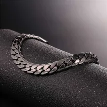 Pulsera de los hombres joyería del motorista negro H2489G regalo nuevo diseño color de rosa de oro pulseras de cadena de la mano