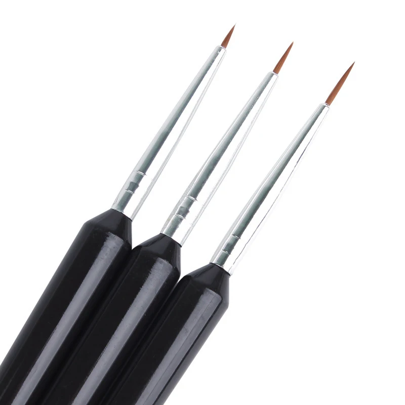 

3Pcs Nail Brush Painting Dotting Detailing Draw Pen Brushes Tools For False Nail Tip Gel Polish UV Gel Nail Styling Design Tools