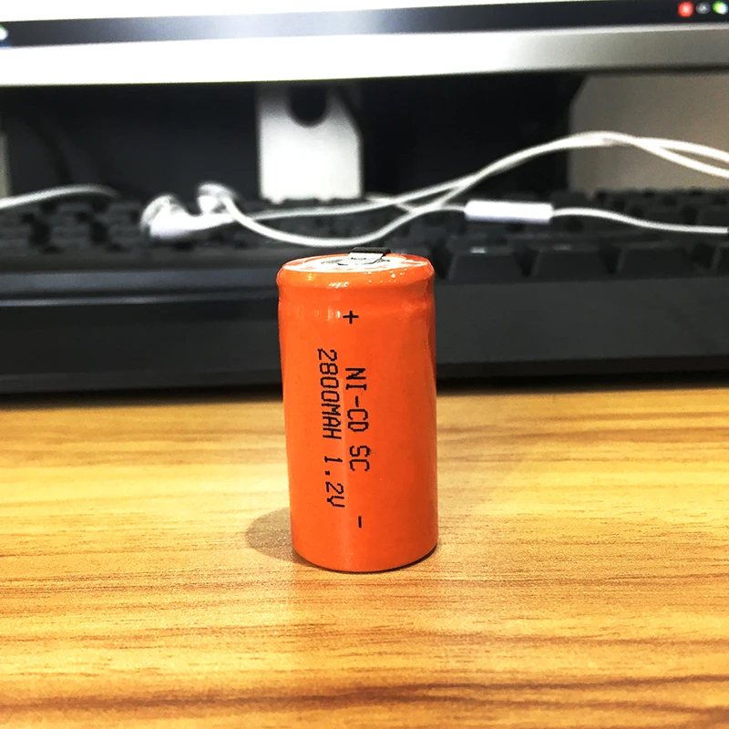 10 шт OOLAPR 2800mah Sub C SC 4/5sc 1,2 V nicd аккумуляторная батарея с плоской верхней частью с вкладками для бритья и радио аварийного освещения