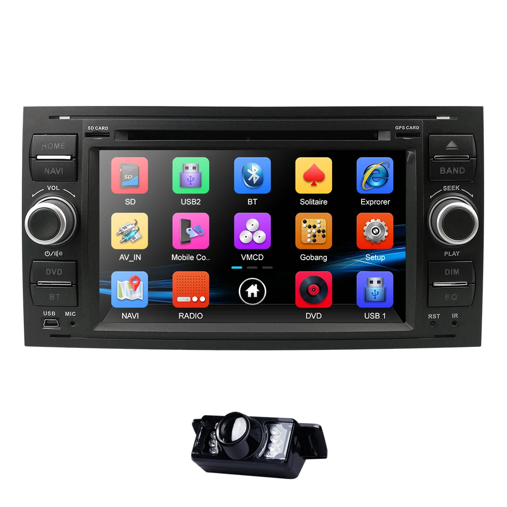 

2 Din 7 inch Car DVD Player For Ford Focus 2 S-Max C-Max Mondeo 4 Galaxy Kuga GPS Multimedia Monitor RDS BT DVB-T Free camera