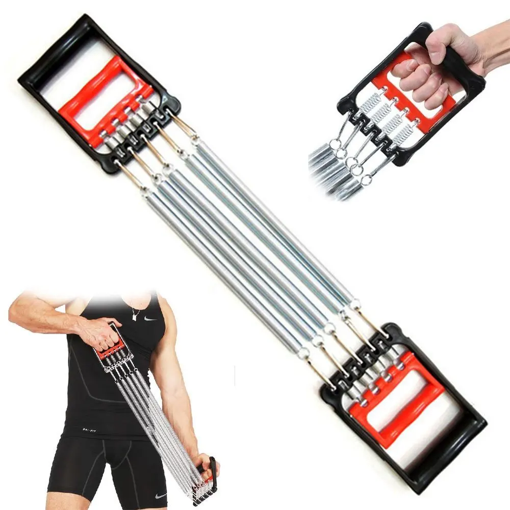 

5 Springs Chest Expander & Hand Gripper Muscle Exerciser with Plastic Handle Chest Arm Expander Pull Exerciser