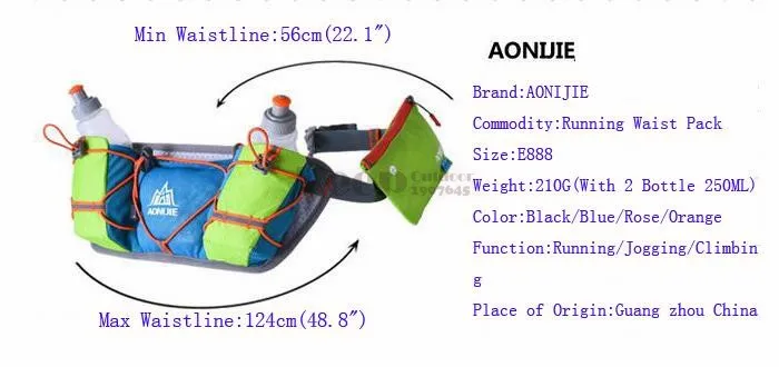 AONIJIE для женщин и мужчин многофункциональный спортивный поясной мешок бутылки воды марафон бег нейлон деньги телефонная упаковка