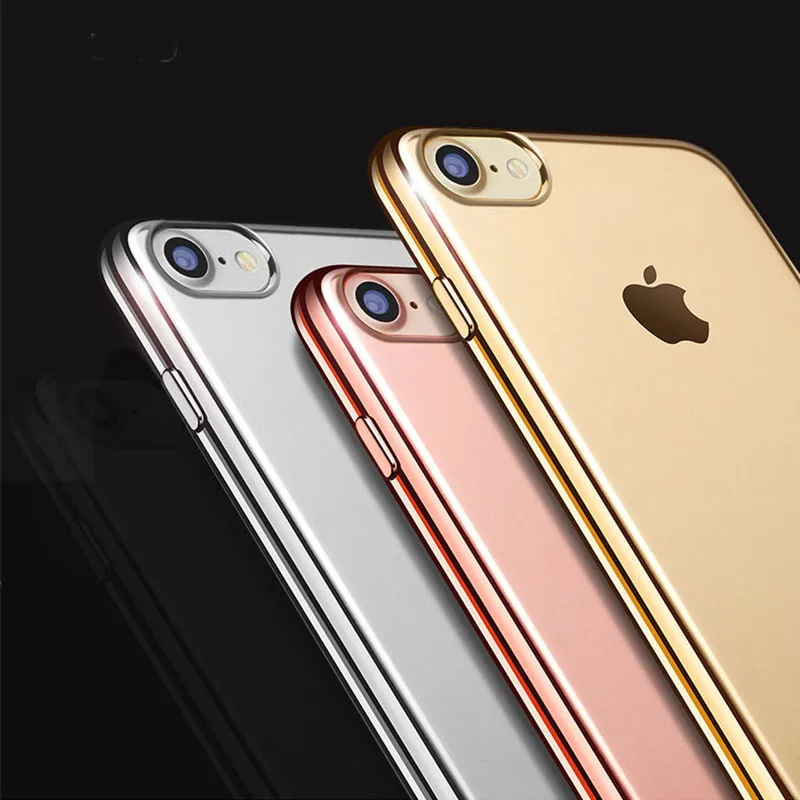 bilder für Für iPhone 8 7 6 6 S Plus 5 5 S SE Abdeckung vergoldung Finish Rose Gold Chrom Transparent Klar Weichen Silikon TPU Fall bilder für Für iPhone 8 7 6 6 S Plus 5 5 S SE Abdeckung vergoldung Finish Rose Gold Chrom Transparent Klar Weichen Silikon TPU Fall