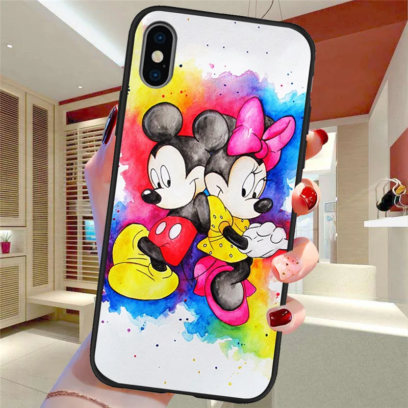 Мультфильм для iPhone X XR XS Max 5 5S SE 6 6S 7 8 Plus Oneplus 5T Pro 6T чехол для телефона Funda Coque Etui funda capinha mouse